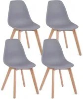 Set 4 Sedie 51,5x46,5x86 cm in Plastica Grigio