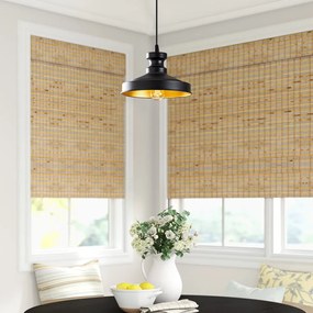 Lampadario nero con paralume in metallo ø 22 cm Berceste – Opviq lights