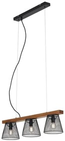 Lampadario Design Wood&Style nero paralume nero 3x E14 Ø65cm BRILONER
