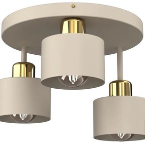 Plafoniera PARKLA 3xE27/15W/230V beige/oro