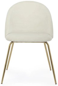 Set di 4 sedie TANYA in velluto bianco e base oro