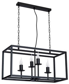 Lampadario CARDIFF 4xE14/60W/230V nero