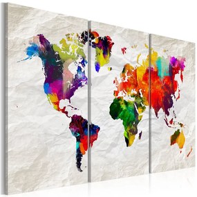 Quadro World Map  Rainbow Madness II  Colore colorful, Dimensioni e Misure 90x60