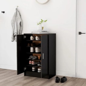 Scarpiera Nera 60x35x92 Cm İn Truciolato /