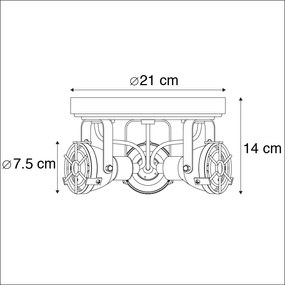 Plafoniera smart marrone ruggine con 3 WiFi GU10 - Sorra