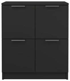 Credenza nera 60x30x70 cm in legno multistrato