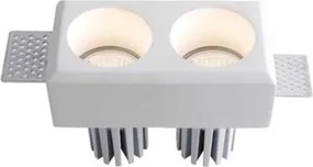 Portafaretto Quadrato 150x80x50mm in Gesso Pitturabile 2xGU10/MR16