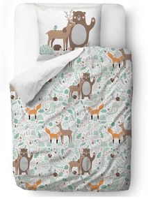 Biancheria da letto per bambini in cotone sateen Fox Dear Friends, 140 x 200 cm - Butter Kings