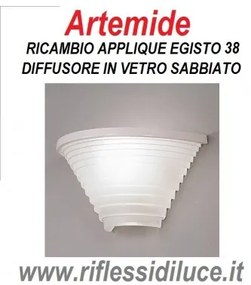 Artemide egisto 38 vetro sabbiato di ricambio