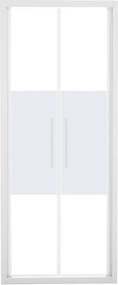 Porta doccia saloon L 97-101 cm x H 195 cm per nicchia in vetro smerigliato SP. 6 mm, profilo opaco bianco, serie Record