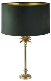 Lampada da tavolo palm - ottone satinato e paralume in velluto verde