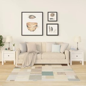 Tavolini 2 Pz Bianchi 40x40x39 Cm Legno Massello Di Pino /