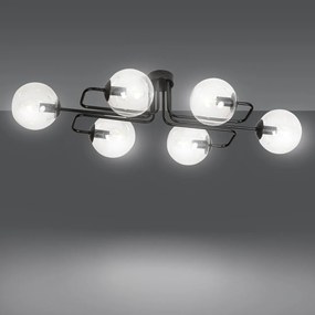 Lampadario da soffitto BRENDI 6 in acciaio e vetro 6xE14