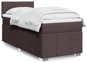 Giroletto A Molle Con Materasso Marrone Scuro 90x190cm Tessuto /