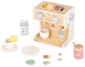 Macchina del caffè in legno con accessori