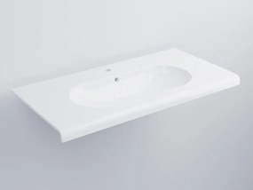 Cielo Fluid Lavabo 100x48 Sospeso Monoforo Con Troppopieno Bianco Lucido