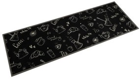 Tappeto Da Cucina Lavabile Nero Mattutino 60x180 Cm İn Velluto /