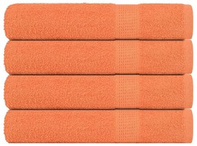 Asciugamani Sauna 4 Pz Arancioni 80x200cm 360g/m² 100% Cotone /