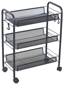 Carrello fruttivendolo 3 Scaffali Kitchen - Nero