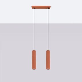 Sollux SL.1631 - Lampadario a sospensione con filo KARBON 2xGU10/10W/230V rosso