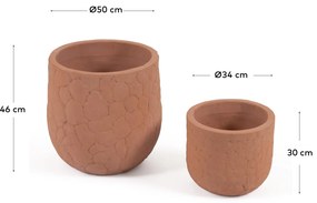 Kave Home - Set Simi di 2 vasi in terracotta Ã˜ 34 cm / Ã˜ 50 cm