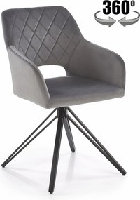 Sedia girevole K535 grigio velluto