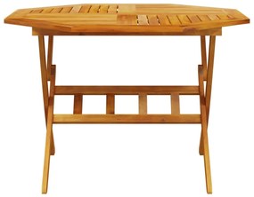 Set pranzo da giardino pieghevole 5pz legno massello di acacia