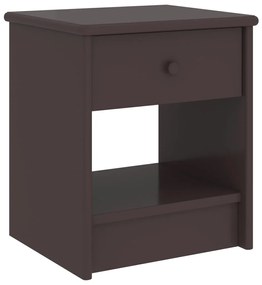 Comodino Marrone Scuro 35x30x40 cm in Legno Massello di Pino