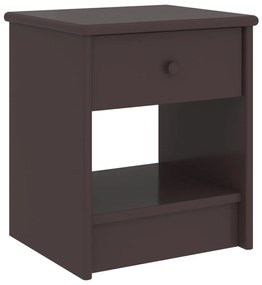 Comodino Marrone Scuro 35x30x40 Cm İn Legno Massello Di Pino /