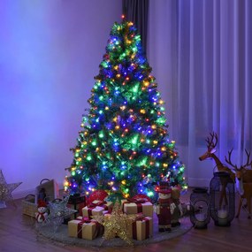 Costway Albero di natale artificiale 180cm in PVC con 350 LED, 1000 rami, supporto in metallo Verde