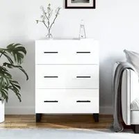 Credenza 69,5x34x90 cm in Legno Multistrato Bianco Lucido 827878