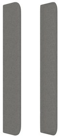 Testiera ad orecchio grigio scuro 83x16x118/128 cm in tessuto