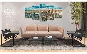 Quadri su vetro acrilico  NY: Dream City [Glass]  Colore Blu, Dimensioni e Misure 100x50