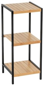 Scaffale nero e color legno naturale in bambù 30x70 cm - Casa Selección