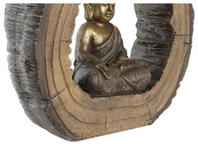 Statua Decorativa DKD Home Decor Finitura invecchiata Dorato Marrone Buddha Orientale Magnesio (40 x 13 x 40 cm) (2 Unità)