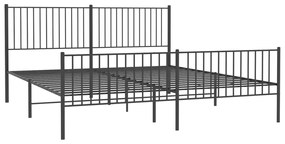 Giroletto con testiera e pediera metallo nero 193x203 cm