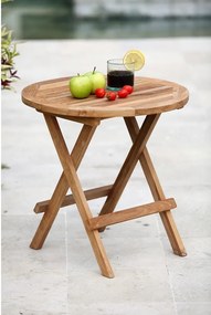 Tavolino da giardino rotondo in teak massiccio ø 50 cm Mitan – Garden Pleasure