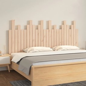 Testiera Da Parete 166x3x80 Cm İn Legno Massello Di Pino /