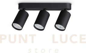 Dynamite faretto nero orientabile 3 luci attacco gu10 27,5cm lampad...