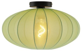Lampada da soffitto Japandi verde con paralume in tessuto - Bida