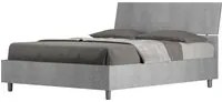 Letto matrimoniale francese contenitore 140x190 testata inclinata cemento Demas