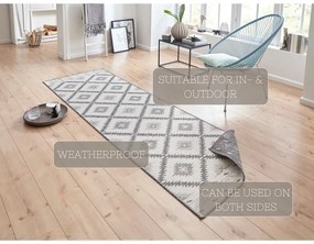 Tappeto da esterno grigio e crema , 80 x 350 cm Malibu - NORTHRUGS
