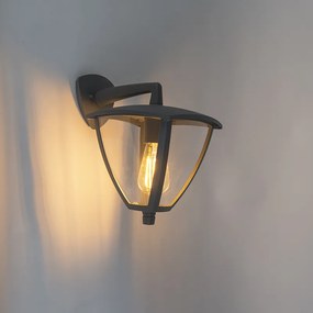 Lanterna da parete classica per esterni con luce verso il basso grigio scuro IP44 - Platar