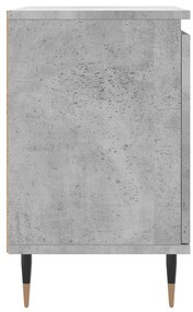 Comodini 2 pz Grigio Cemento 40x30x50 cm in Legno Multistrato