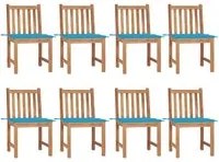 Sedie da Giardino con Cuscini 8 pz in Legno Massello di Teak cod mxl 8385