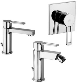 Paffoni ringo set miscelatori lavabo bidet con scarico automatico e doccia incasso 1 via cromo