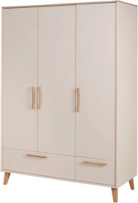 Armadio per bambini color crema/di colore naturale con effetto rovere 138x200x55 cm Jil – Roba