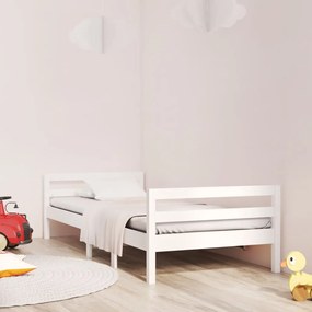 Giroletto Senza Materasso Bianco 90x200 Cm Legno Massello Pino /
