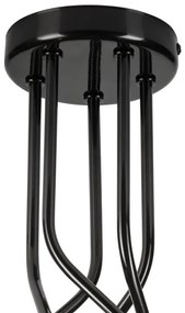 Lampadario a sospensione con supporto rigido PRIYA 5xE27/15W/230V nero