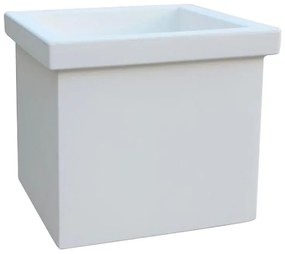 Vaso per piante e fiori SIEPI EURO3PLAST in polietilene bianco H 35 cm L 39 x P 39 cm